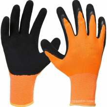 High Visibility Latex Coated Work Gloves Soft Handiness Resistance Comfortable Foam Safety Protective Gloves Manufactures